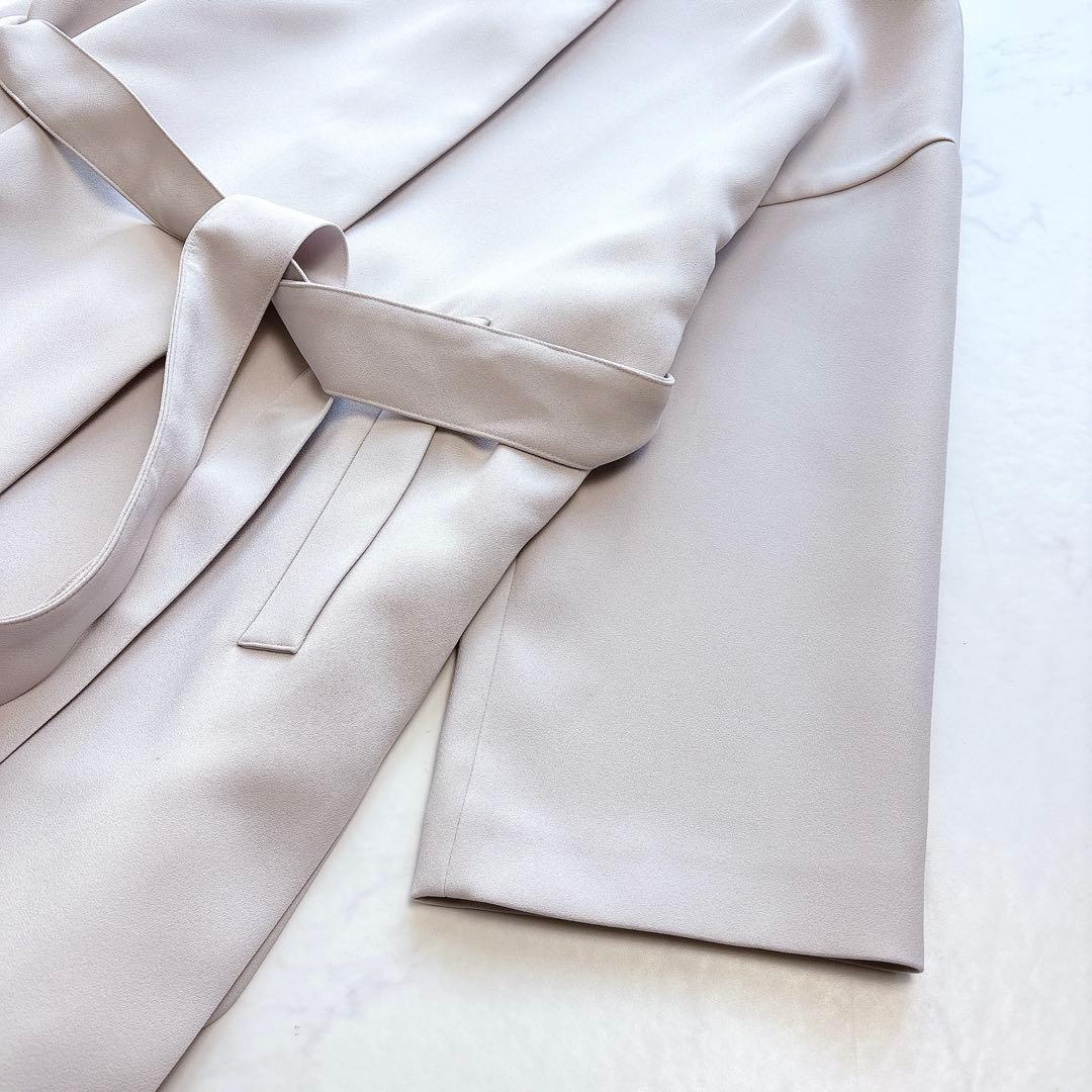 【ADORE】定価7万　2TONEボンディングノーカラーコート　ライトコート　春