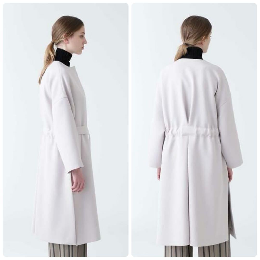 【ADORE】定価7万　2TONEボンディングノーカラーコート　ライトコート　春