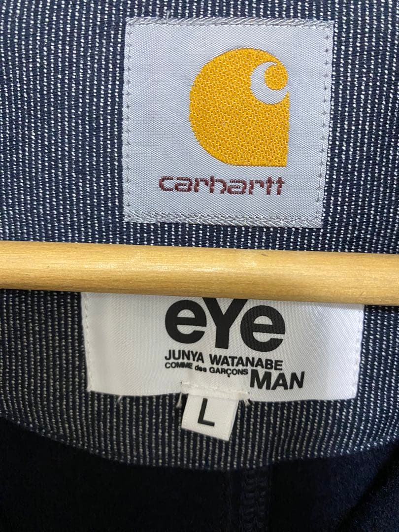 eyejunyaman×Carhartt ネイビー カバーオール ウール/レザー