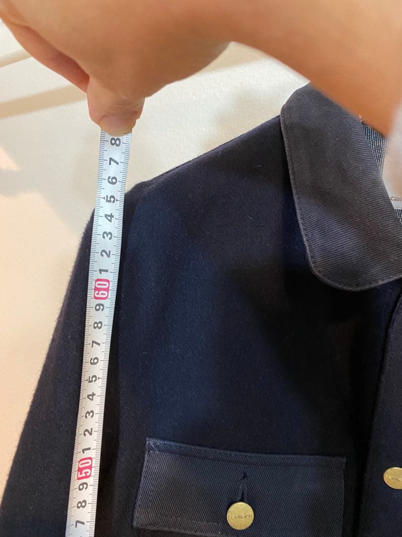 eyejunyaman×Carhartt ネイビー カバーオール ウール/レザー