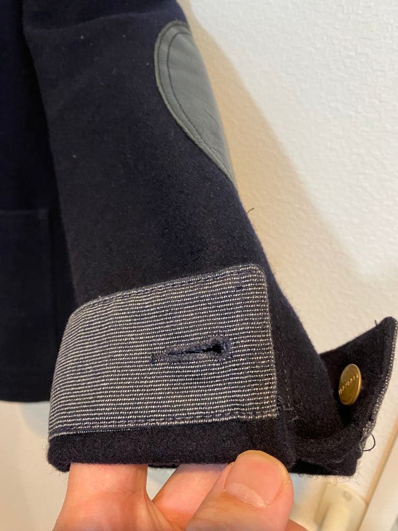 eyejunyaman×Carhartt ネイビー カバーオール ウール/レザー