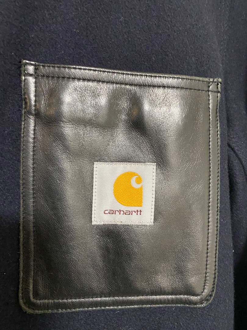 eyejunyaman×Carhartt ネイビー カバーオール ウール/レザー