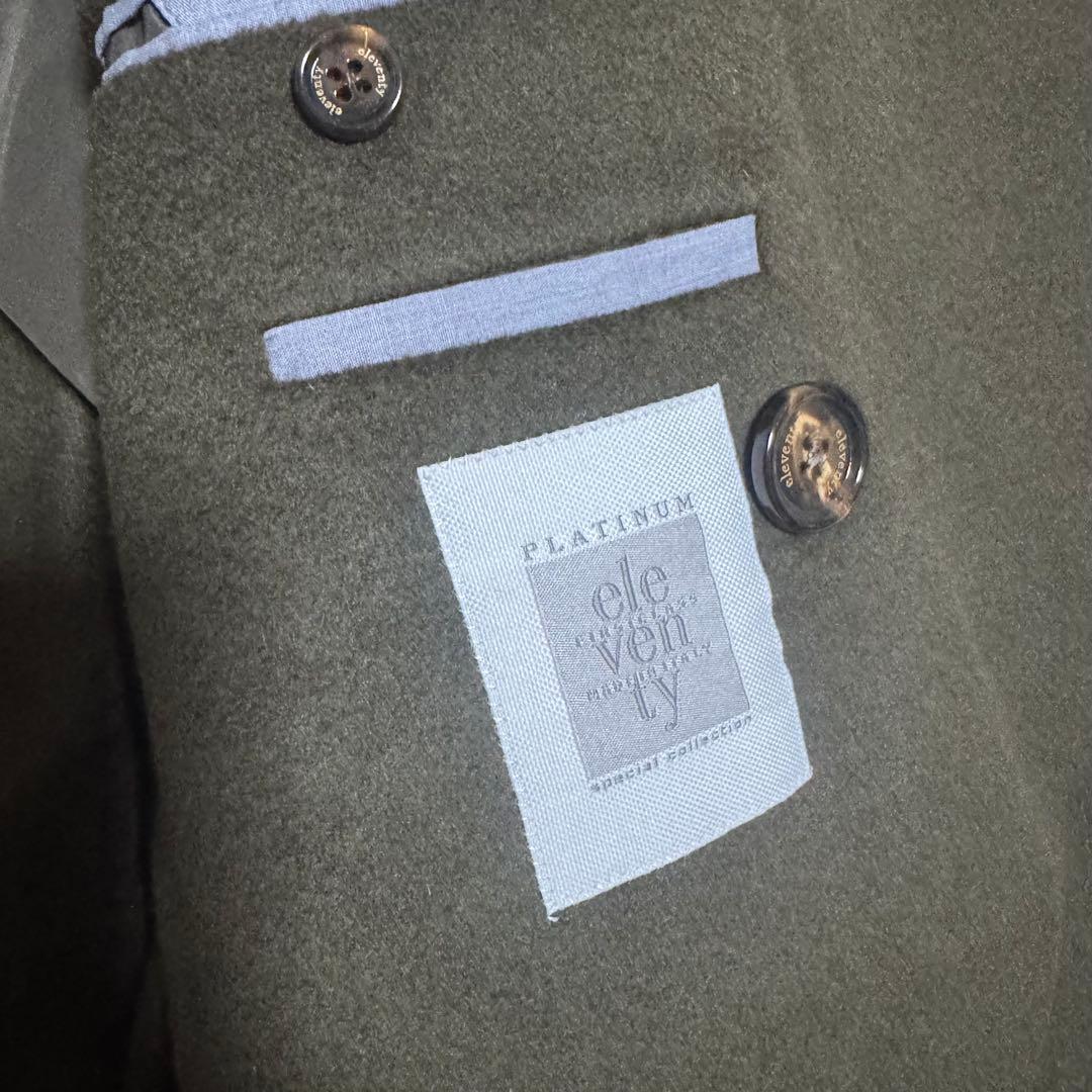 未使用/eleventy PLATINUM ダークグリーン チェスターコート
