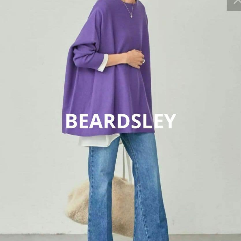 BEARDSLEY ビアズリー オーバーサイズ クルー ネック ニット パープル