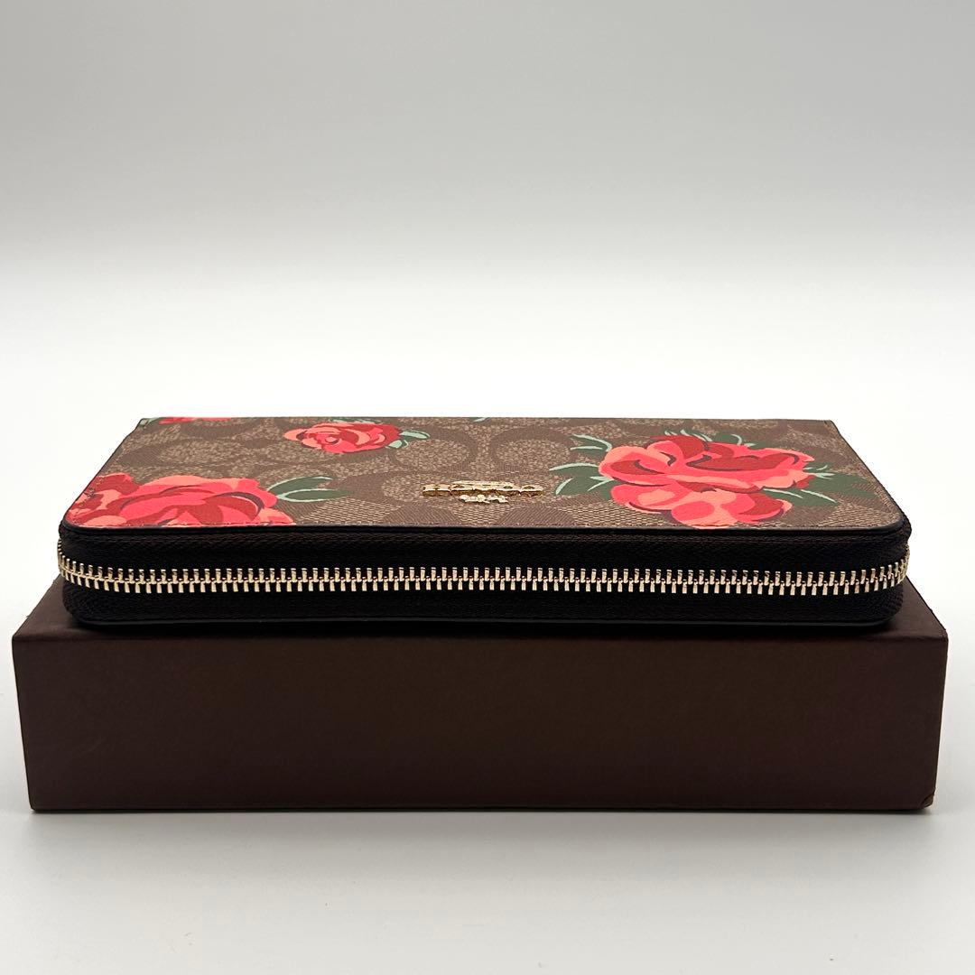 ✨未使用級✨ COACH コーチ 長財布 花柄 シグネチャー PVCレザー 箱付