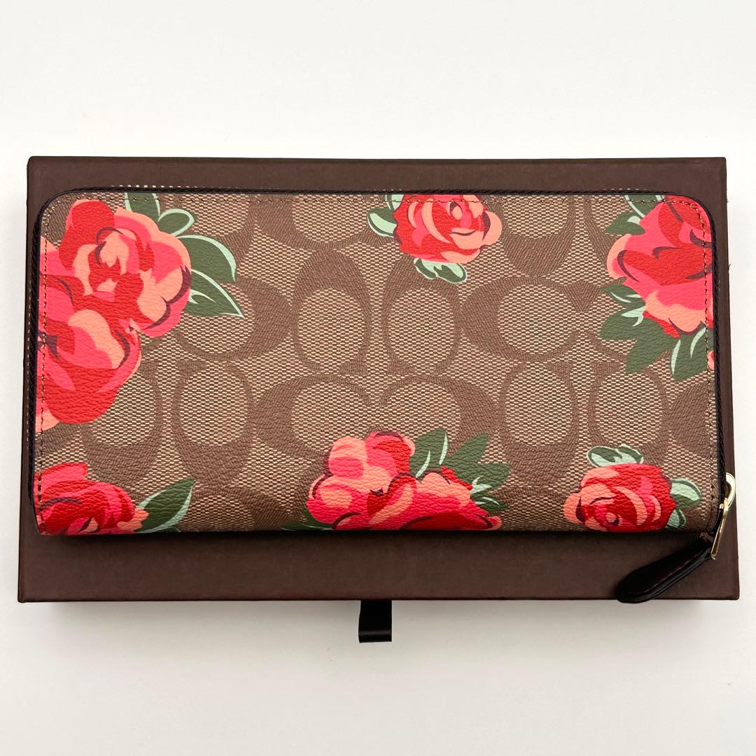 ✨未使用級✨ COACH コーチ 長財布 花柄 シグネチャー PVCレザー 箱付