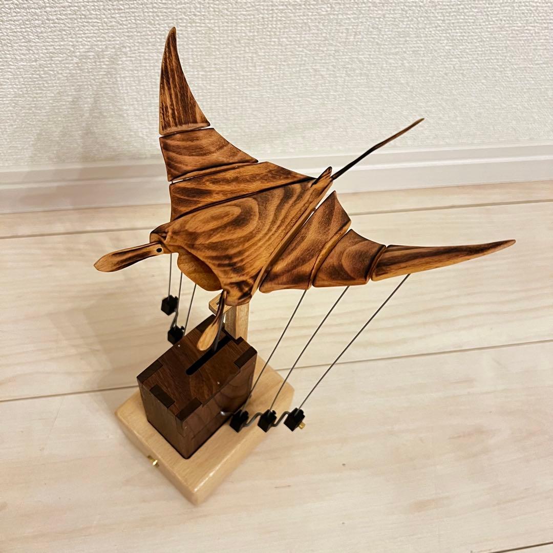 新品　木製　3D マンタ　インテリア　オブジェ　置き物