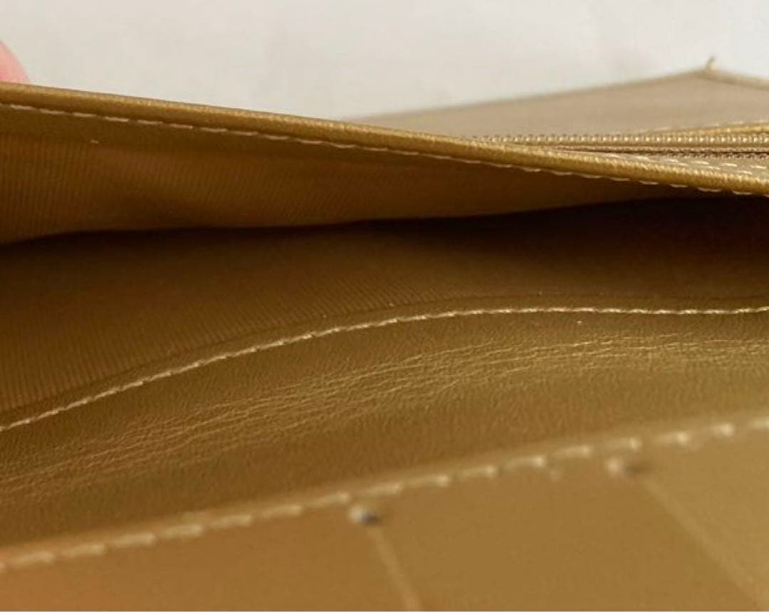 2/9まで‼️期間限定出品‼️大幅値下‼️皇居　長財布　ゴールド　本革　菊の御紋