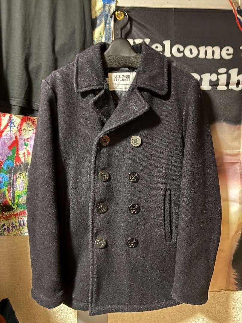 Schott Pコート USA製 740N PEACOAT ネイビー