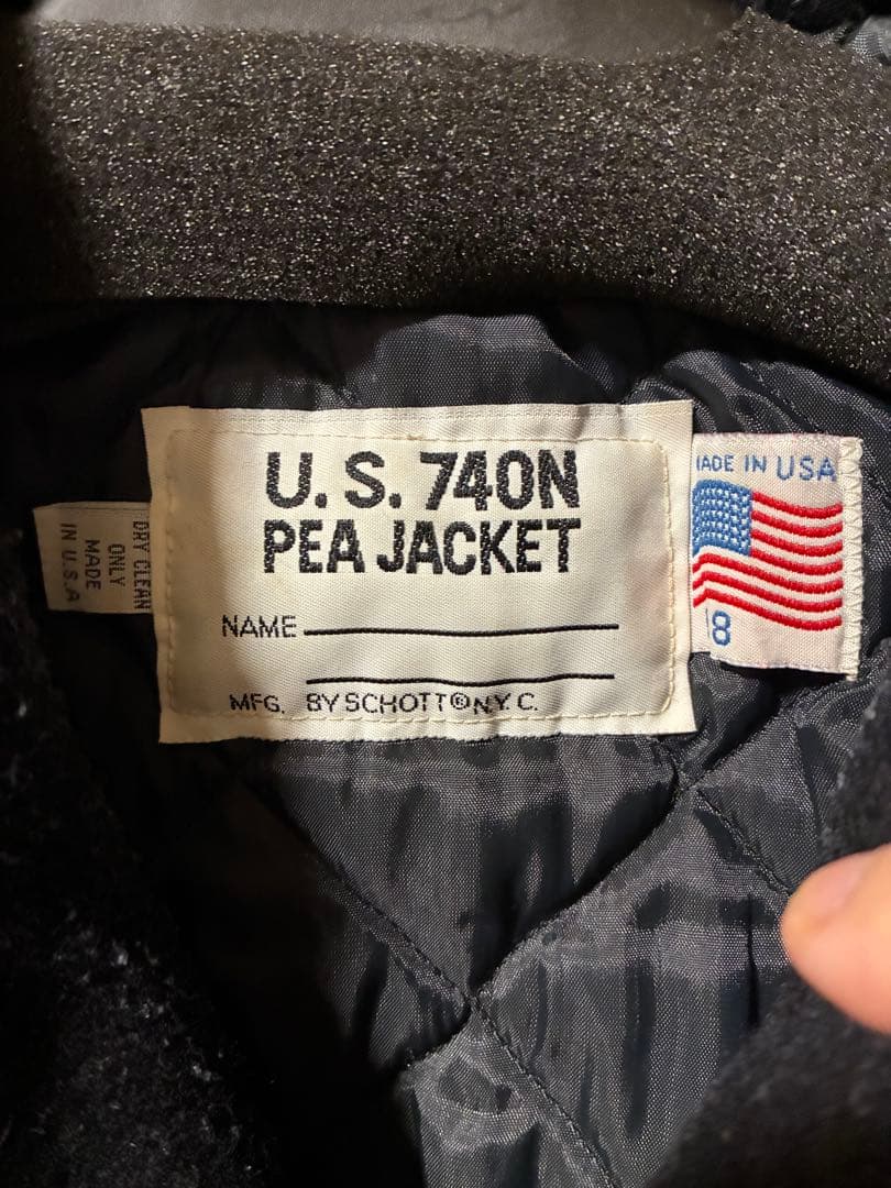 Schott Pコート USA製 740N PEACOAT ネイビー