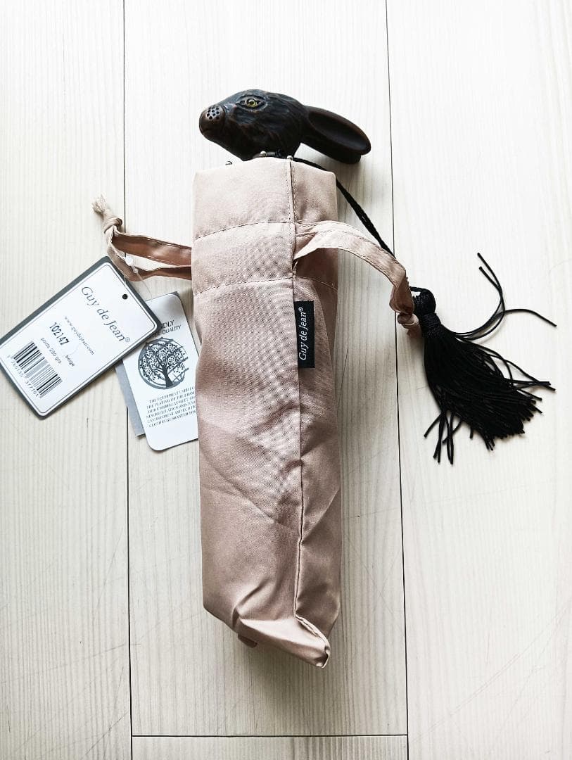 Guy de jean 折り畳み傘 雨/日傘兼用：ウサギ（ベージュフォンセ）