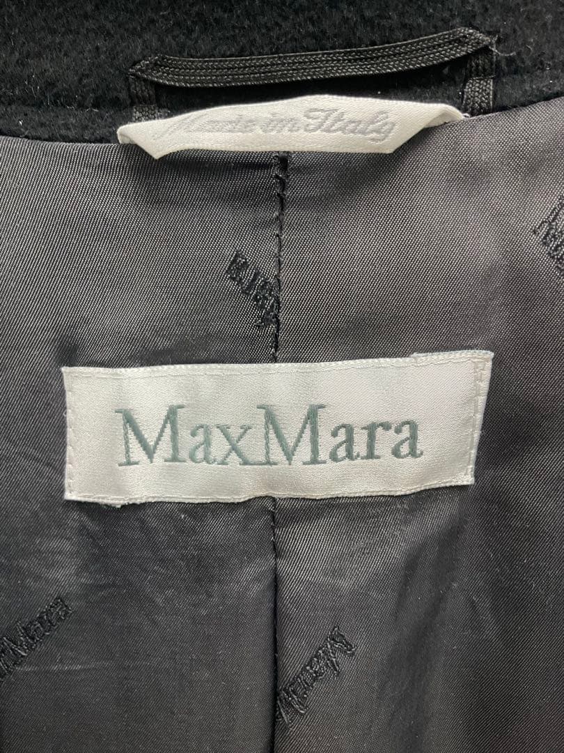 MaxMara 黒 チェスターコート イタリア製　白たタグ