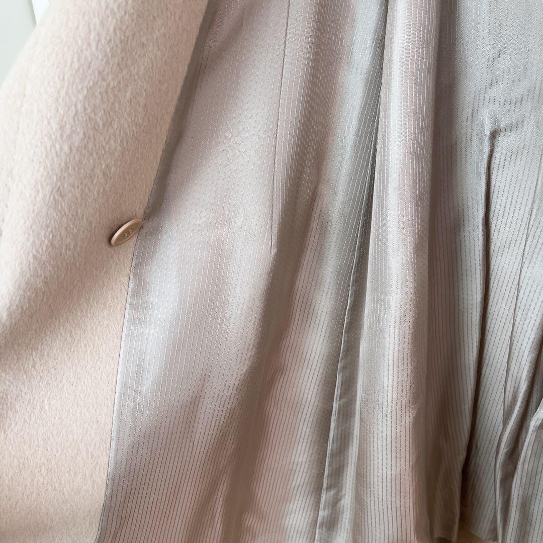 美品　エポカザショップ　アンゴラ　ウール　ロングコート　女優襟　ベルト　Aライン