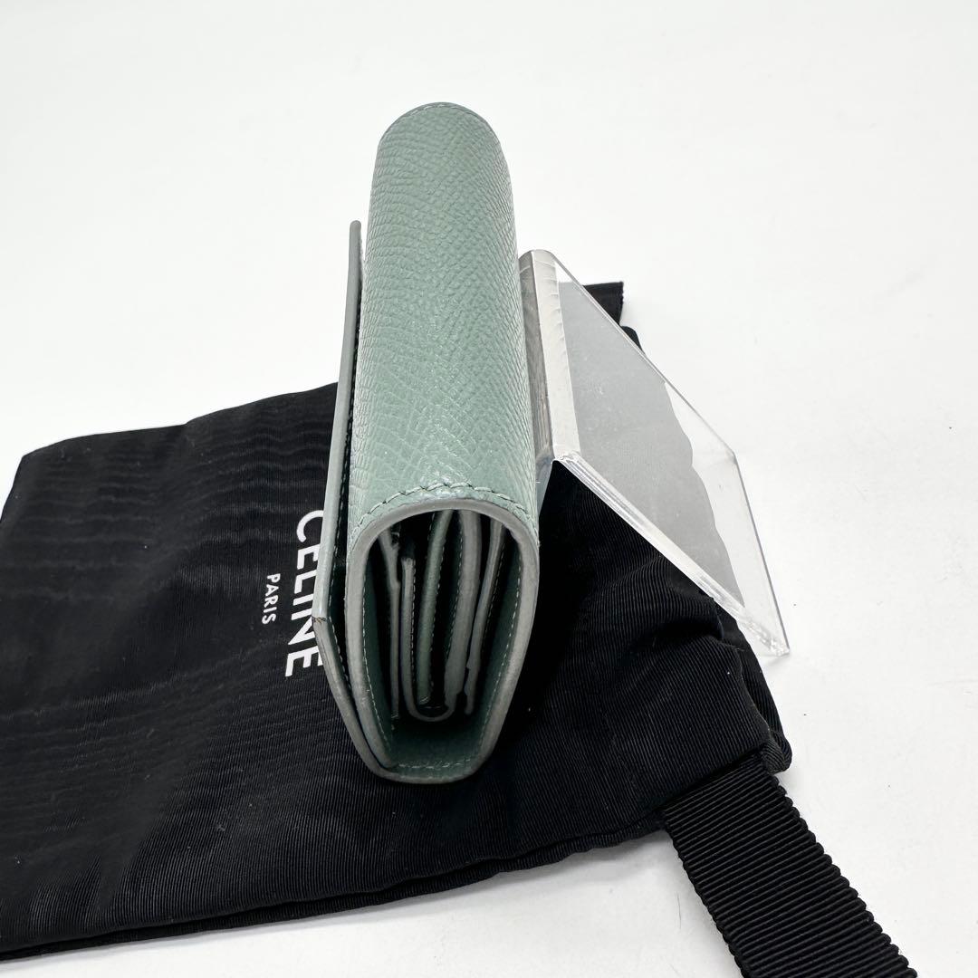 CELINE セリーヌ スモール トリフォールド ウォレット セラドン