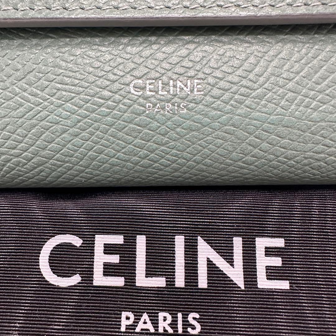 CELINE セリーヌ スモール トリフォールド ウォレット セラドン
