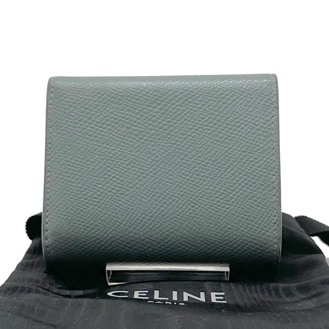 CELINE セリーヌ スモール トリフォールド ウォレット セラドン