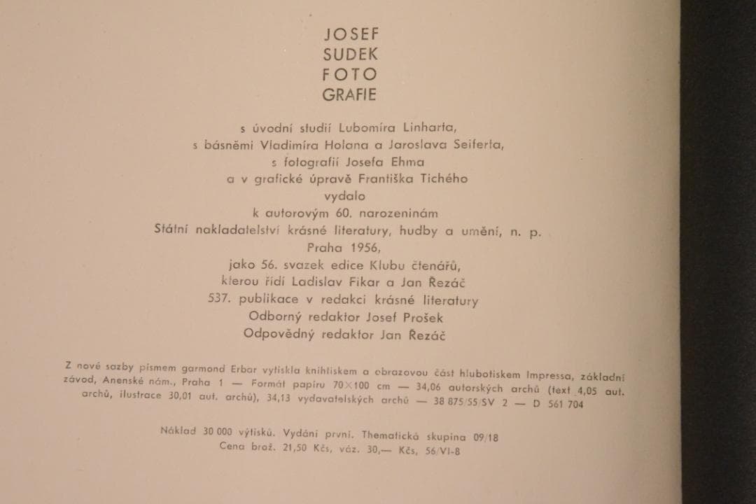 【Josef Sudek：Fotografie 】ヨゼフ・スデク