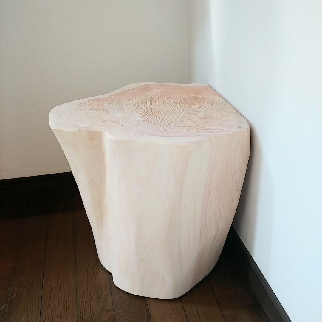 丸太スツール　丸太サイドテーブル　ヒノキの根元