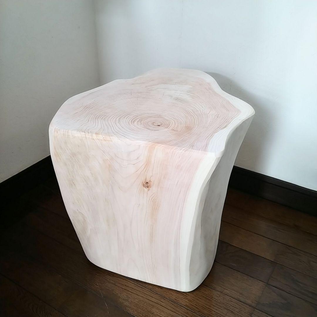 丸太スツール　丸太サイドテーブル　ヒノキの根元