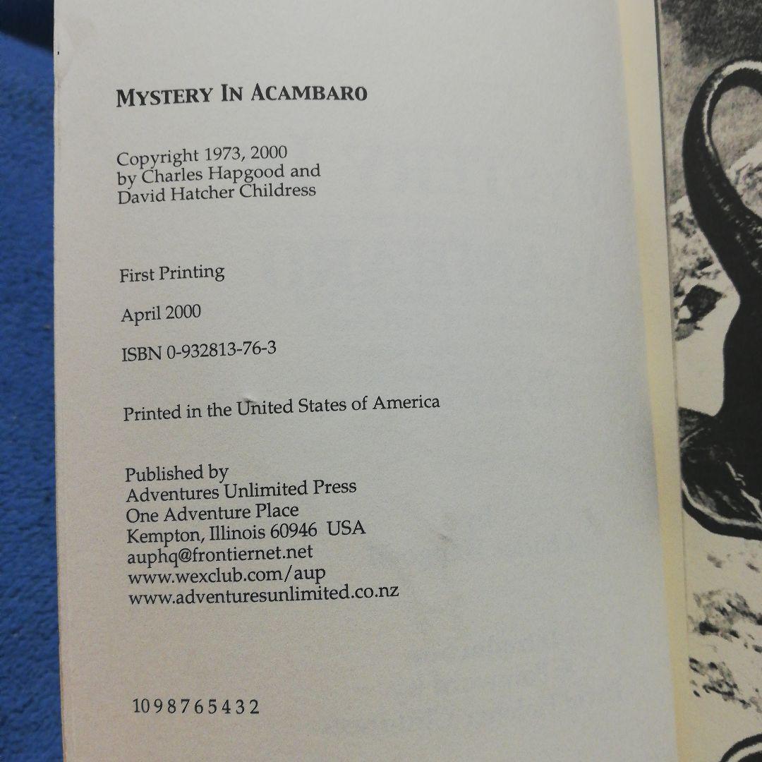 洋書 Mystery In Acambaro by Hapgood