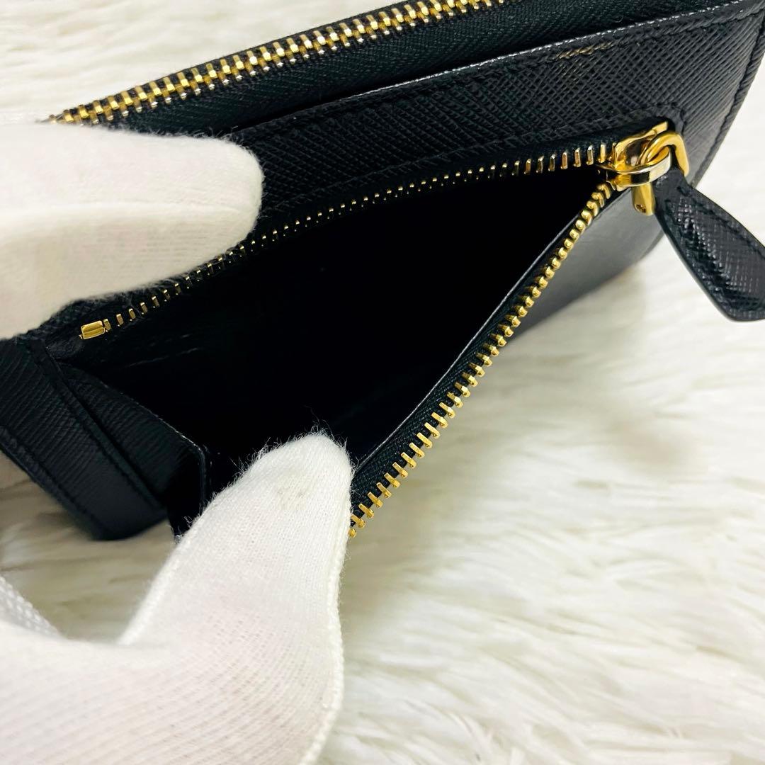 極美✨PRADA キーリング付 キーケース ケース レザー ブラック