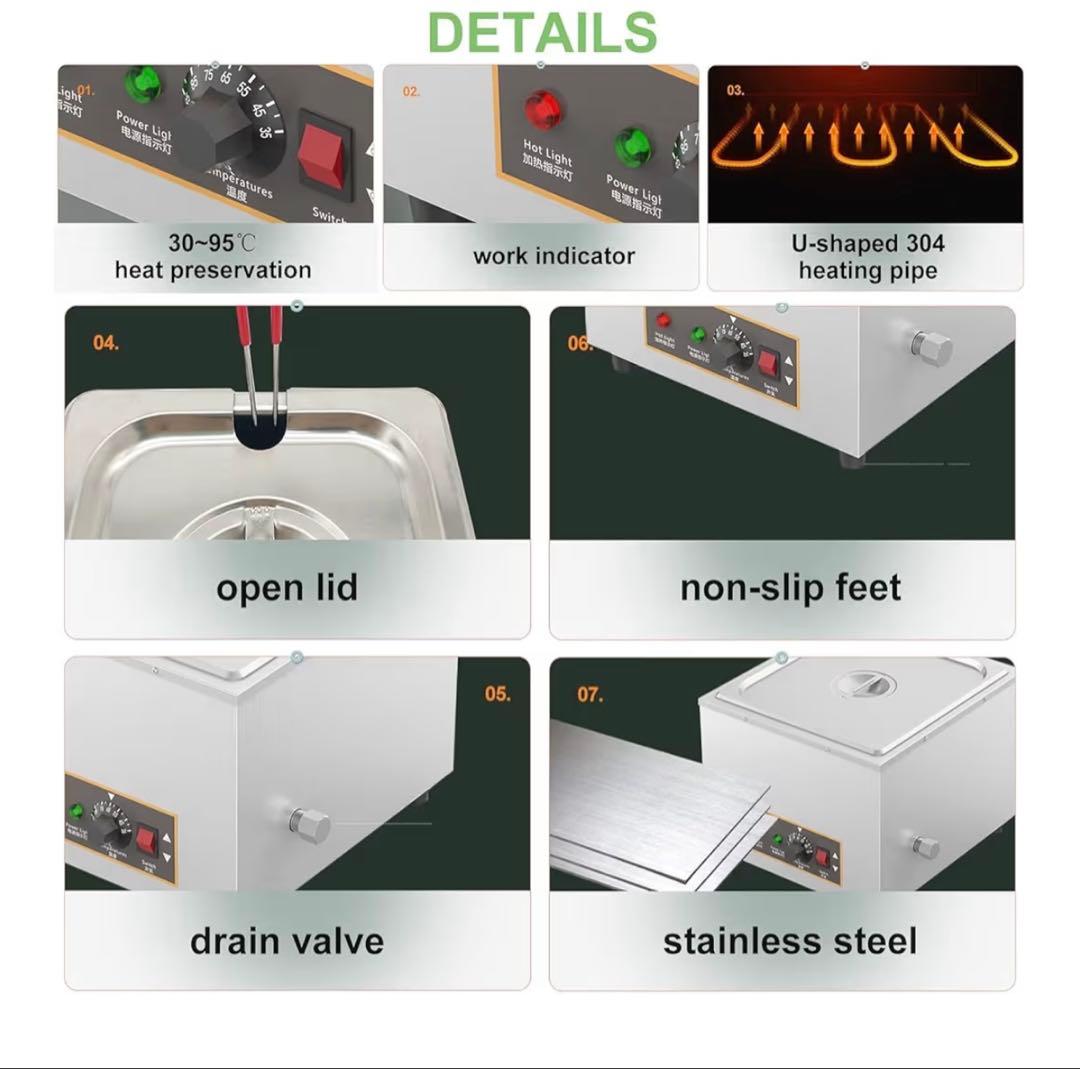 チョコレート 800W業務用チョコレートテンパリング機大容量チョコレート溶解機