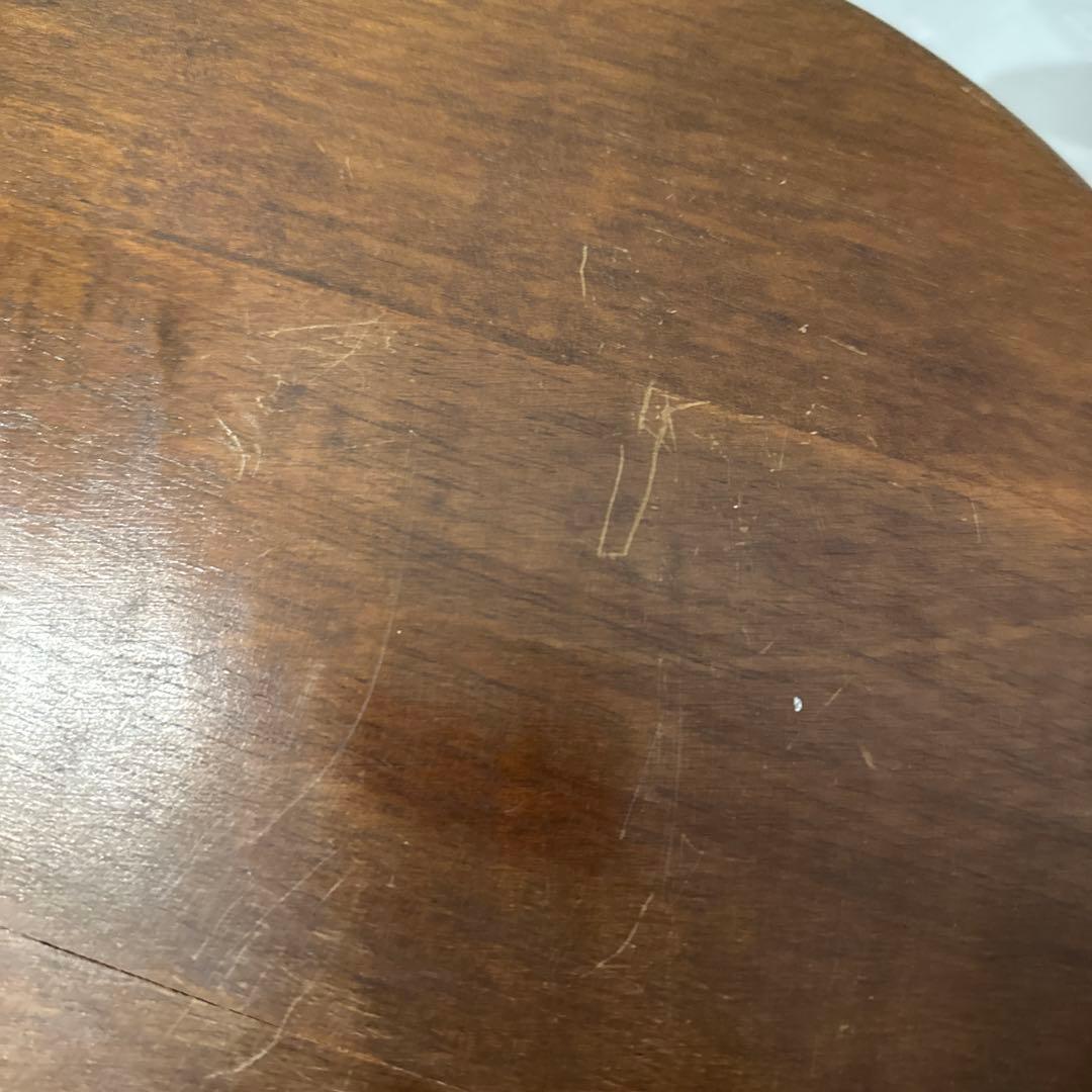 ヴィンテージ　木製サイドテーブル　ラウンド　花台 1