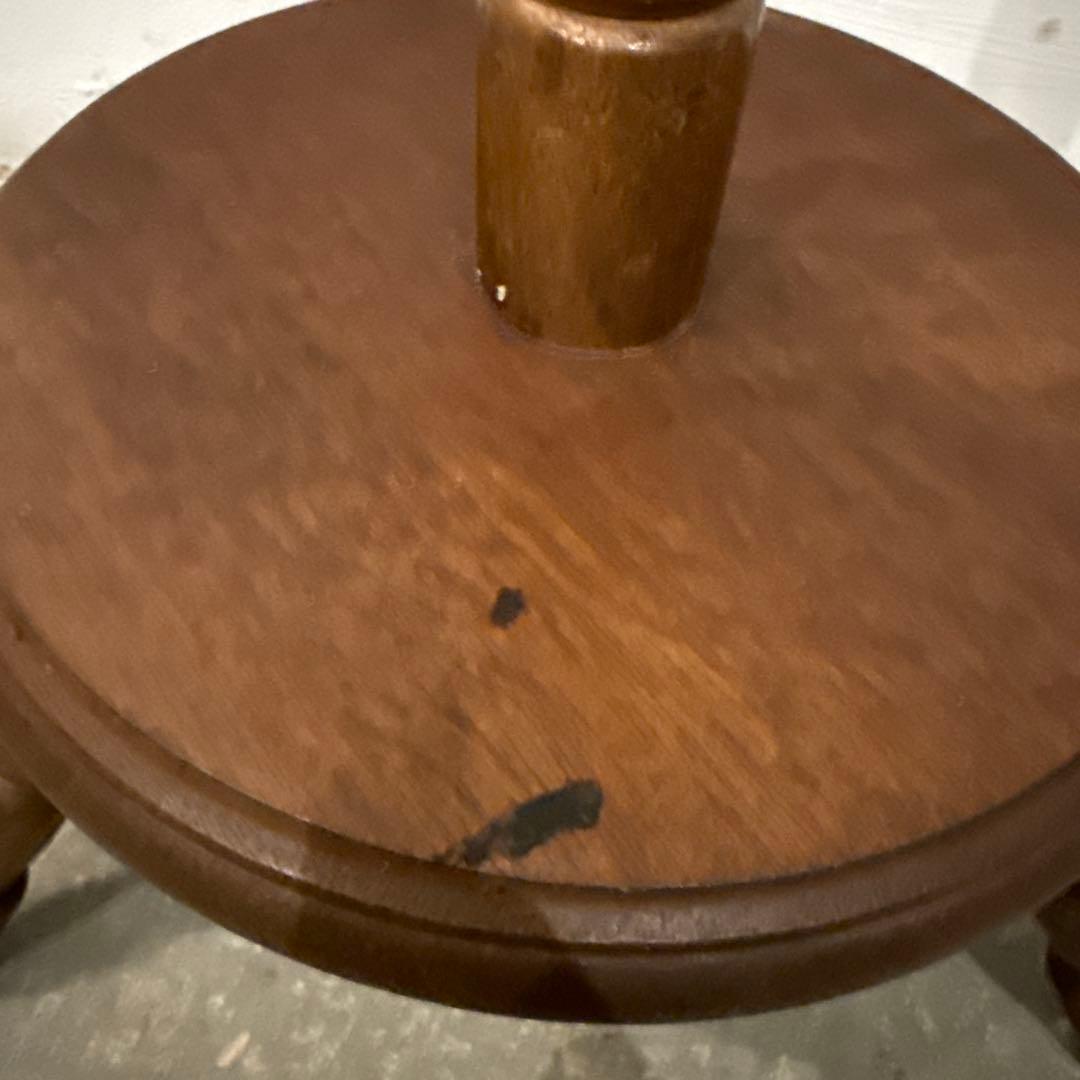 ヴィンテージ　木製サイドテーブル　ラウンド　花台 1