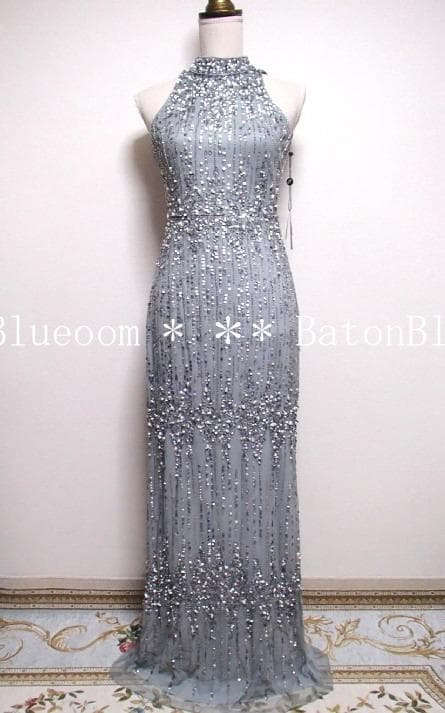 新品☆アドリアナパペル☆美スパンコール刺繍ドレス☆グレー☆演奏会ウェディング