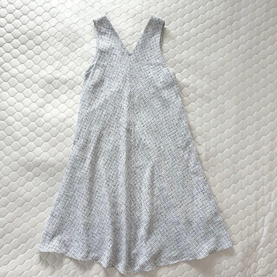 【美品】BEARDSLEY✴︎ツイードフレアワンピース　ホワイト サイズ1