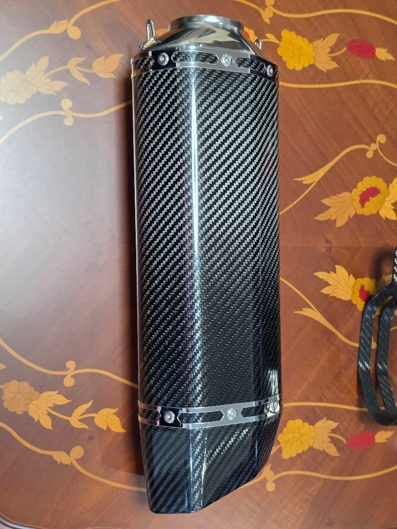 綺麗 LCIPARTS ツインエンドカーボンマフラー 60.5 汎用サイレンサー