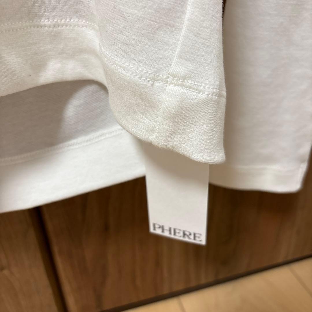試着のみ　PHERE Scheat 2way drape tops_white