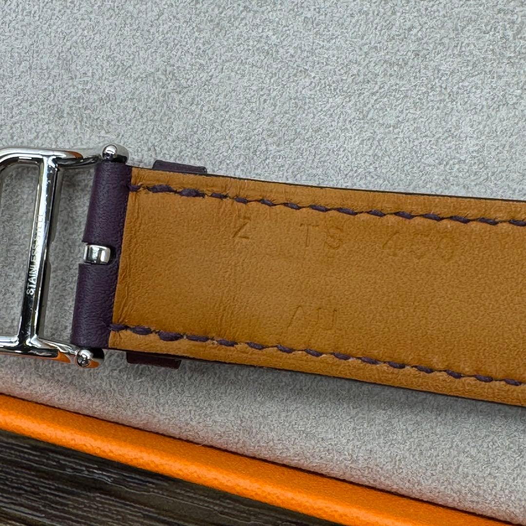 2466 希少　Apple Watch エルメス　カシス　紫　レザーバンド