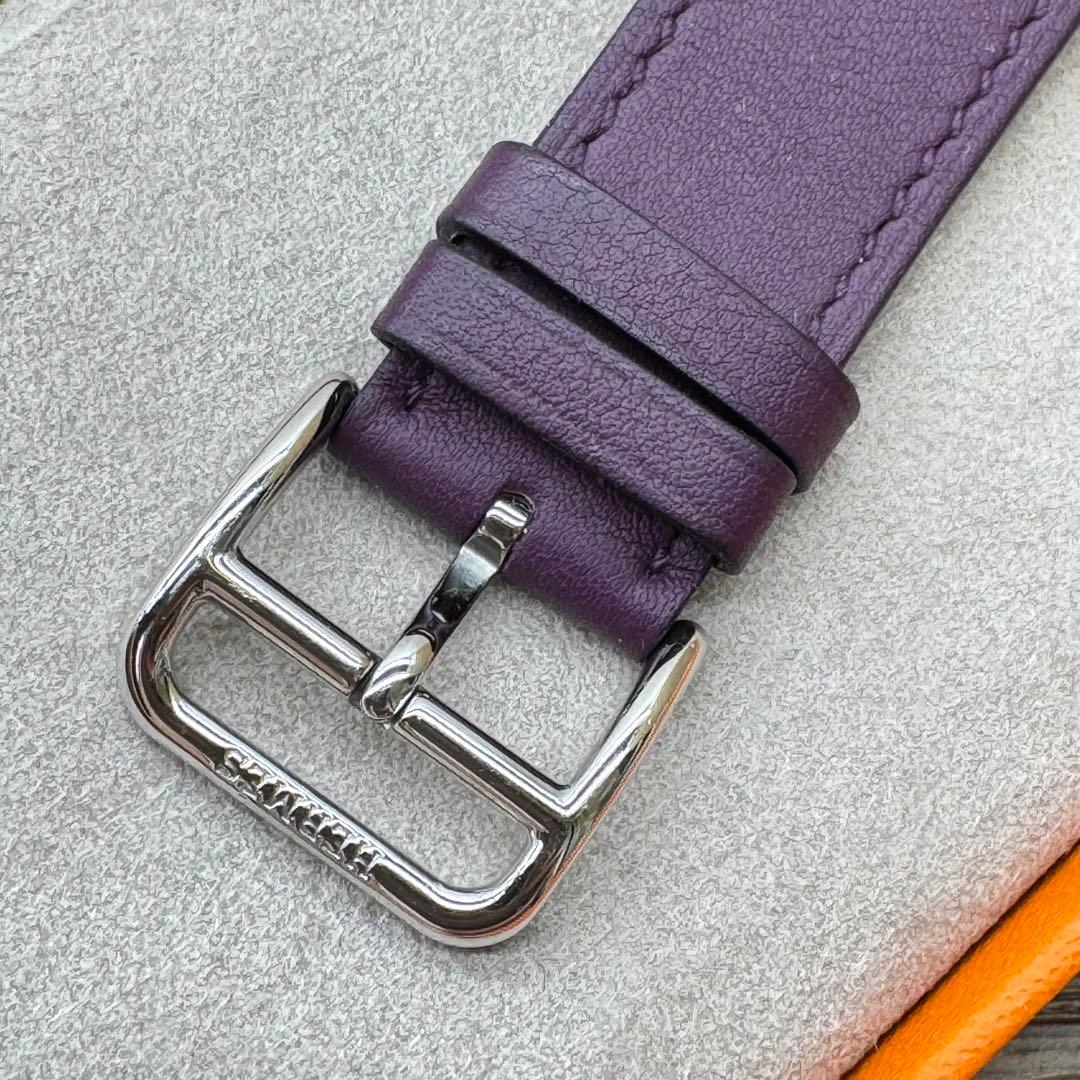 2466 希少　Apple Watch エルメス　カシス　紫　レザーバンド