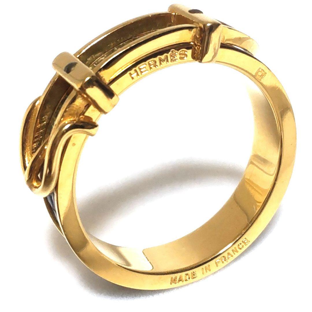 極美品♡HERMES♡ベルトモチーフ♡リザード♡スカーフリング♡グリーン