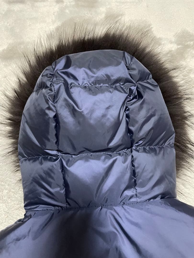 【3908】ナノユニバース×西川ダウン ファーフードベスト 38 ネイビー