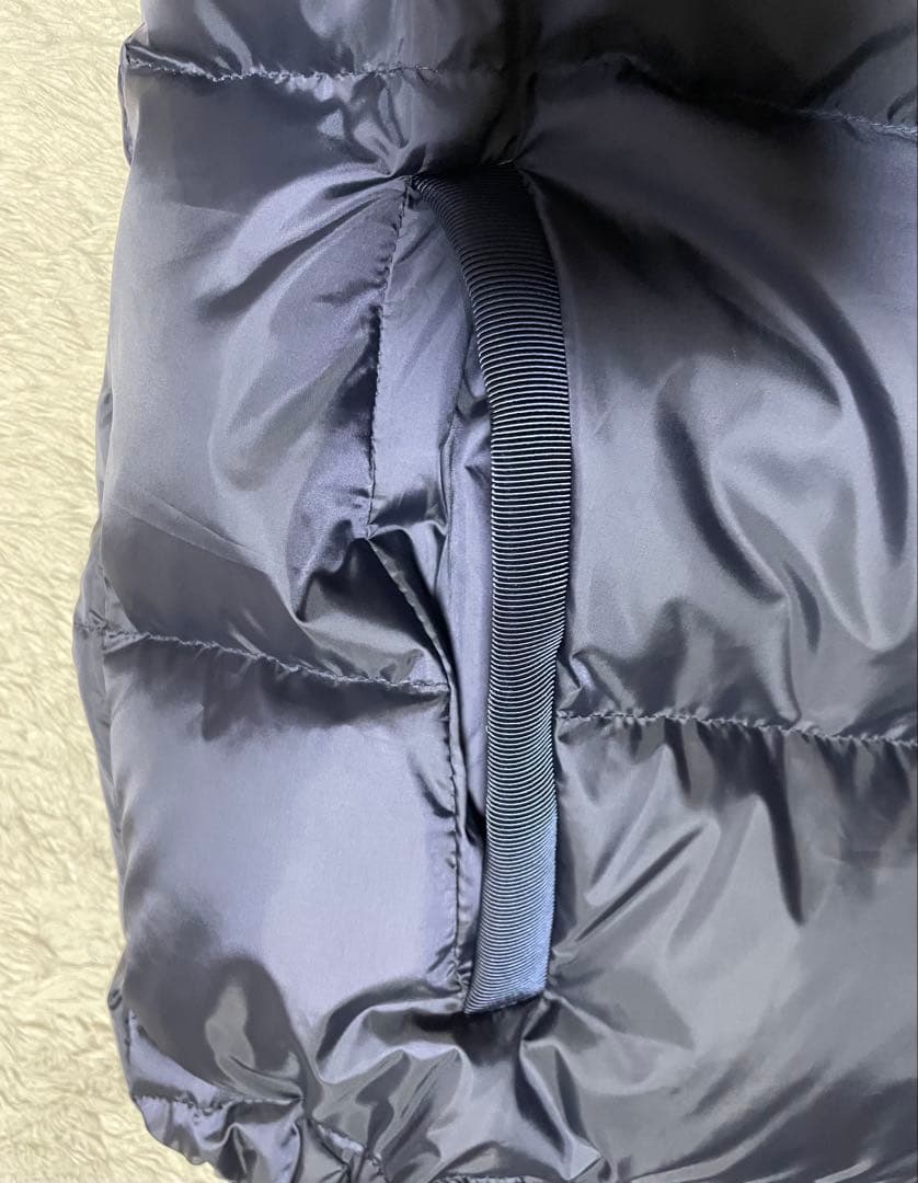 【3908】ナノユニバース×西川ダウン ファーフードベスト 38 ネイビー