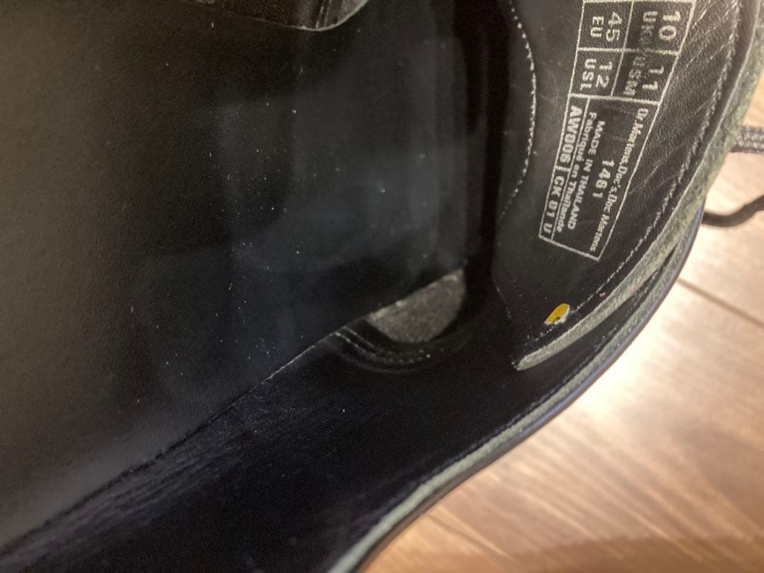 4*6様 Dr. Martens ブラック 3ホール　UK10 ホワイトステッチ