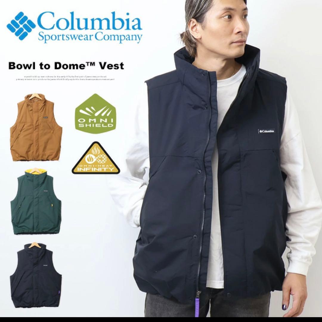 コロンビア　秋冬向け！中綿ベスト黒M ボウルトゥドーム