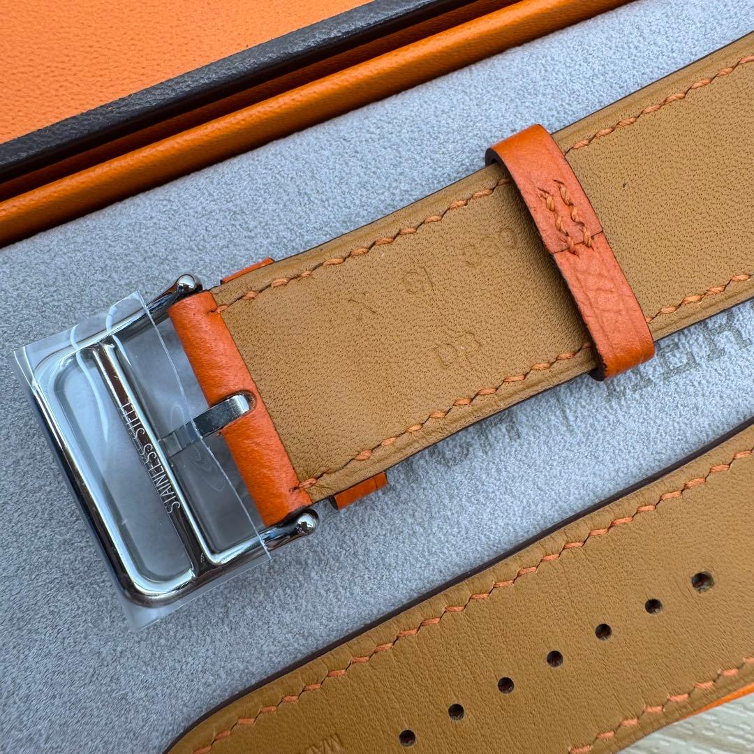 2205 Apple Watch エルメス　オレンジ　エプソン　フー　レザー