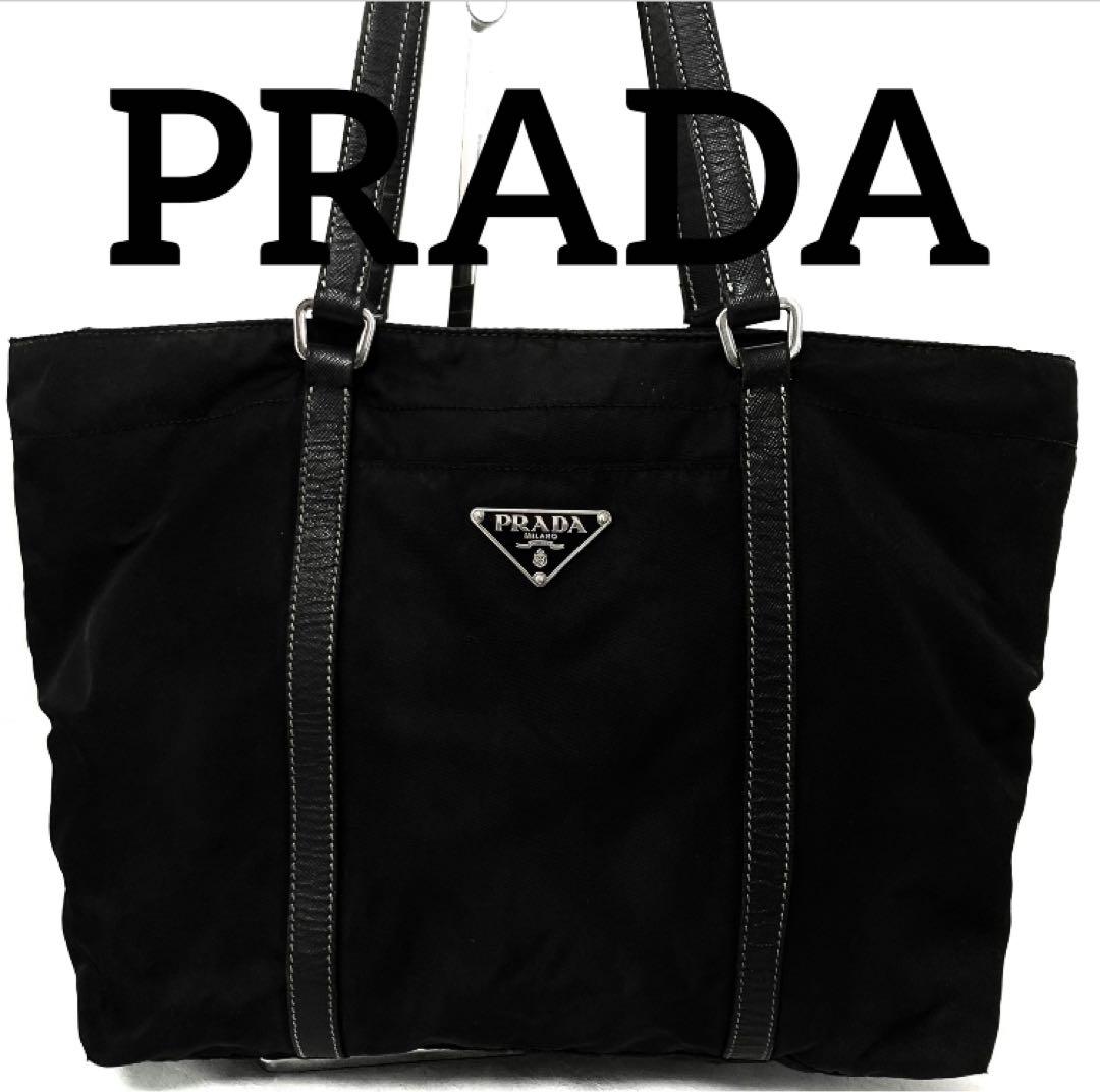 プラダ　PRADA トートバッグ　サフィアーノレザー　ナイロン　ショルダーバッグ
