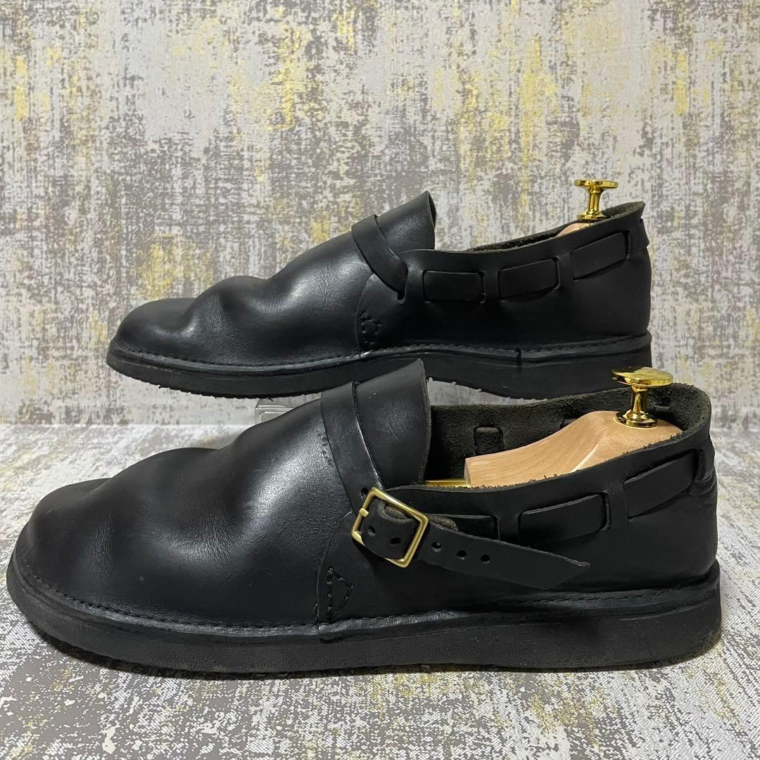 ★美品★オーロラシューズ ミドルイングリッシュ【26】ブラック ビブラムソール