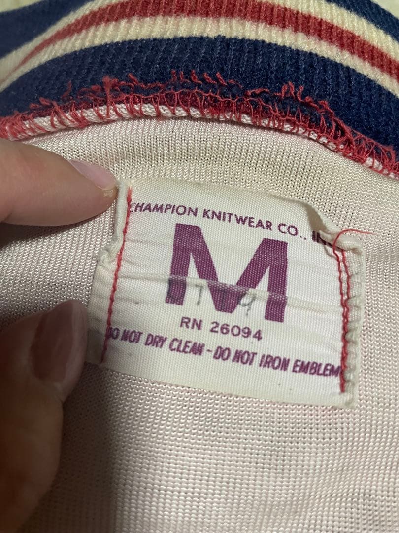 60sヴィンテージ 赤色 Champion PENN FROSH ハーフジップM