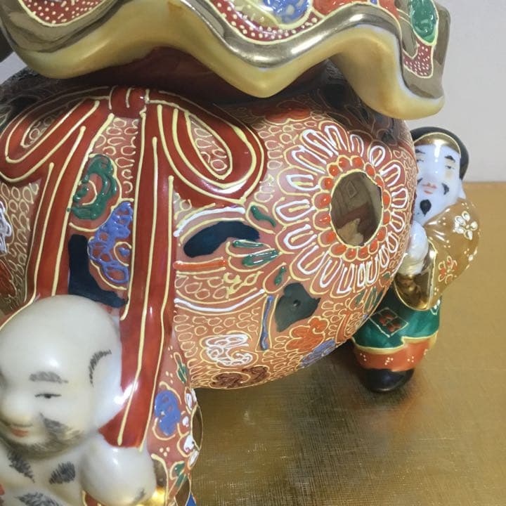 九谷焼　香炉　七福神　恵比寿大黒布袋様宝づくし　縁起置物