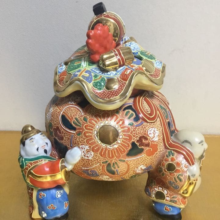 九谷焼　香炉　七福神　恵比寿大黒布袋様宝づくし　縁起置物