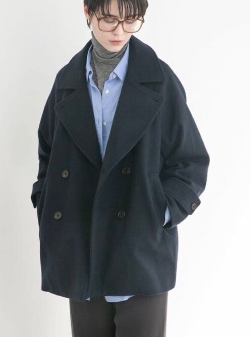 新品　URBAN RESEARCH スーパー100メルトンPコート　D.NAVY