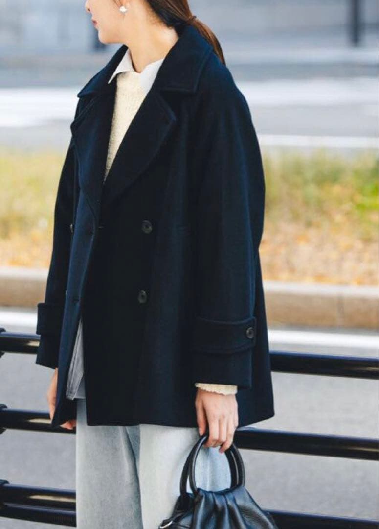 新品　URBAN RESEARCH スーパー100メルトンPコート　D.NAVY