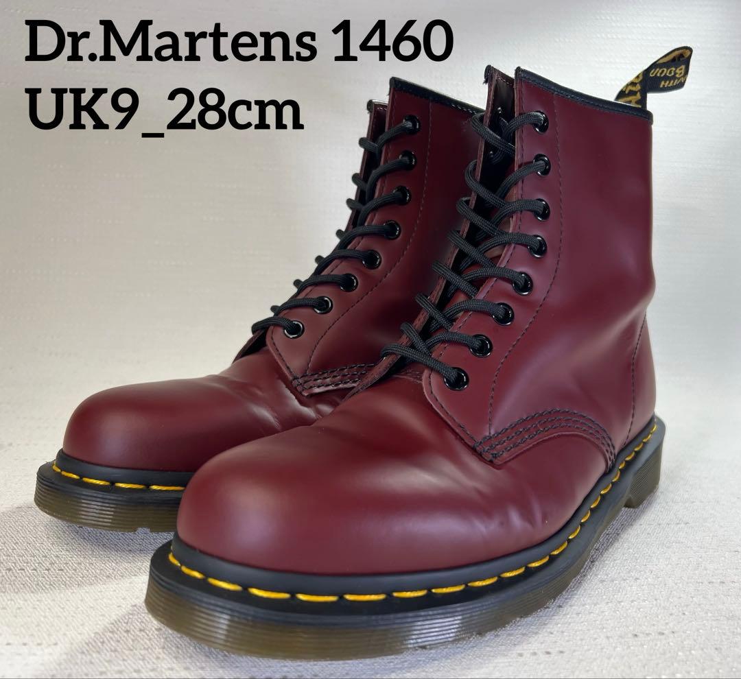 UK9_28cm Dr.Martens 1460 8ホールブーツ チェリーレッド
