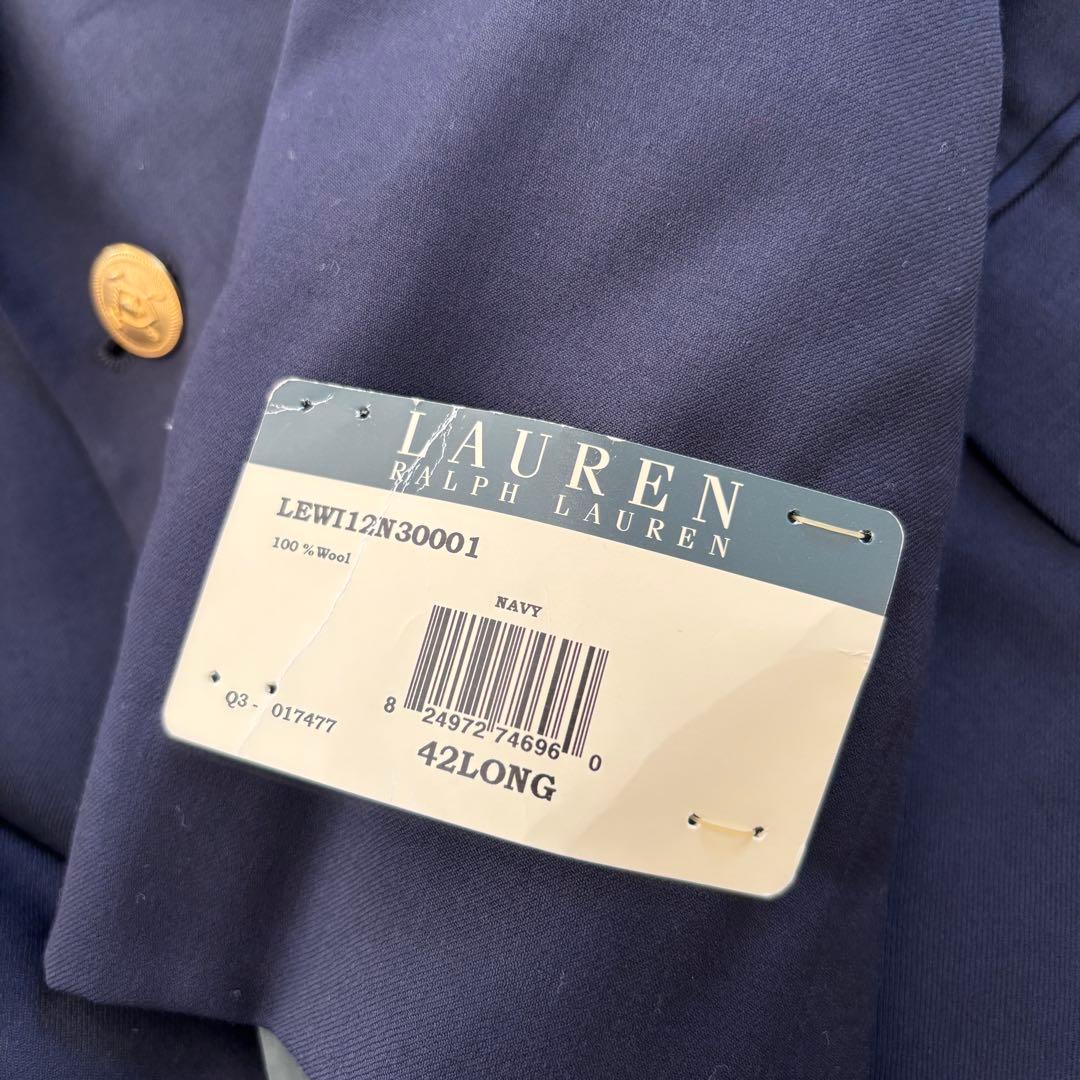 未使用ラルフローレンRALPH LAUREN 金釦紺ブレ2Bテーラードジャケット