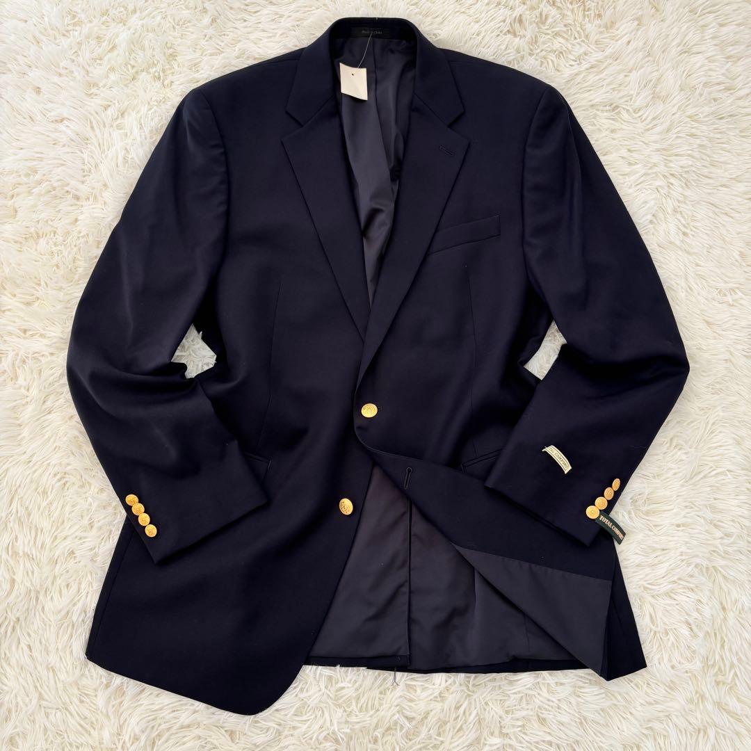 未使用ラルフローレンRALPH LAUREN 金釦紺ブレ2Bテーラードジャケット
